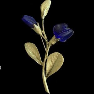 Michael Michaud Design False Indigo Blue Flower Brooch